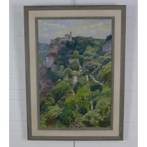 20 - Brian Roxby R.O.I. 'Rocamadour, France', oil on canvas, signed and framed, 50 x 75cm