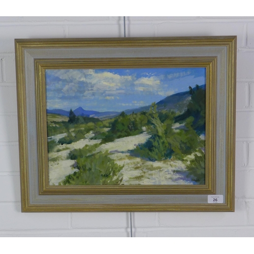 26 - Brian Roxby R.O.I.  'In the Alpes-de-Haute, Provence', oil on board, signed and framed with Wykeham ... 