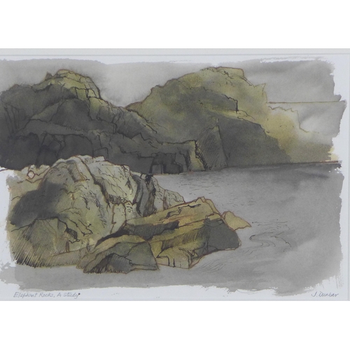 27 - Jim Dunbar PRSW RWS RGI, 'Elephant Rocks, A Study', watercolour, signed and titled, 38 x 26cm