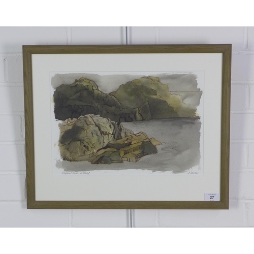 27 - Jim Dunbar PRSW RWS RGI, 'Elephant Rocks, A Study', watercolour, signed and titled, 38 x 26cm