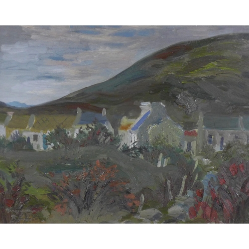 30 - William Drummond Bone RWA ARSA (Scottish 1907-1979) Highland Village, oil on board, signed and frame... 