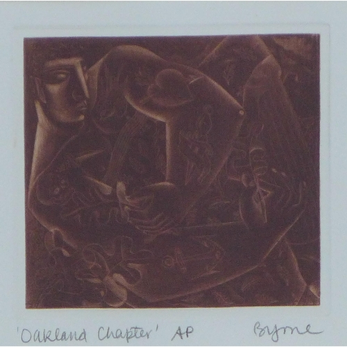 36 - John Byrne RSA (SCOTTISH b. 1940), 'Oakland Chapter', artist proof etching, signed and framed under ... 