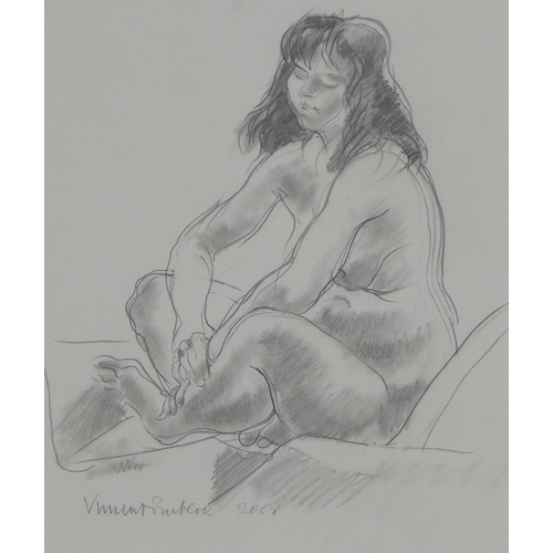 39 - Vincent Butler, 'Figure Drawing' pencil on paper, signed and framed under glass, 2 x 27cm