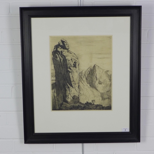 4 - Randolph Schwabe (British 1885 - 1948) 'The Inaccessible Pinnacle, Skye', etching, Prov., The Artist... 