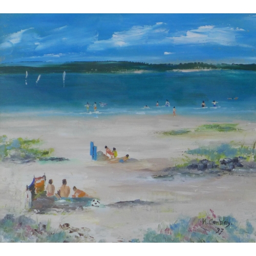 52 - Kathleen Conboy, (Contemporary) 'Summer Afternoon - Nairn Beach', oil on board, signed and dated '97... 