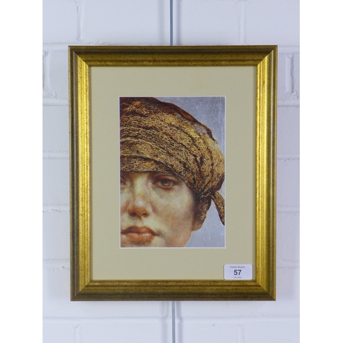 57 - Pam Hawkes (Contemporary) 'Study for Lets Play', oil, beeswax and metal leaf on card, framed under g... 