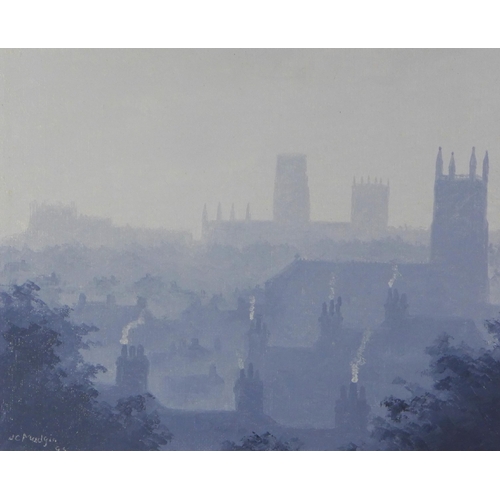 59 - J C Madgin (British 20th century) Durham Cathedral and another, pair of oil on card paintings, signe... 