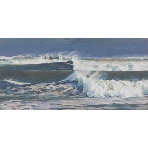 60 - Eric Huntley RSW, 'Storm Force - Sandstell Point', gouache, signed and dated 1988, framed under glas... 