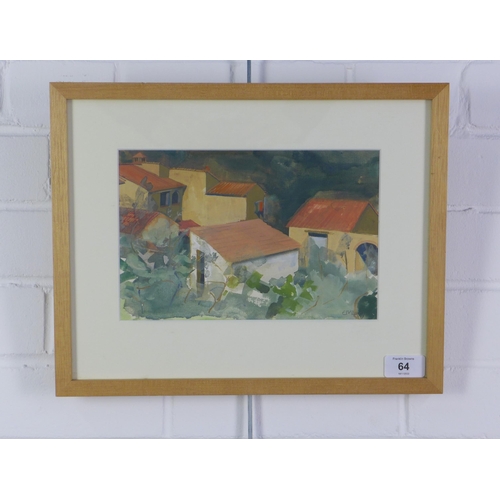 64 - Evangeline Long (Contemporary) 'Tuscan Farm Buildings - La Rimbecca', gouache, signed and framed und... 