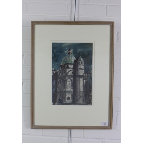 69 - James Miller RSA (1893 - 1987) 'Santa Maria del Miracoli, Venice', watercolour, signed and framed un... 