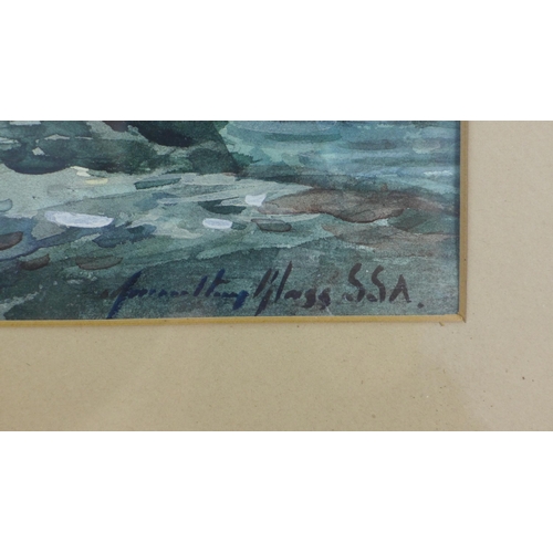 75 - Hamilton Glass SSA, watercolour of a river landscape, signed and framed under glass, 45 x 34cm