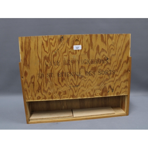 167 - Cave Des Vignerons pine wine case, 57cm