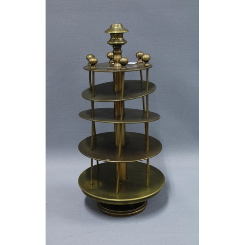 171 - Late 19th / early 20th century brass bobbin stand.32cm tall