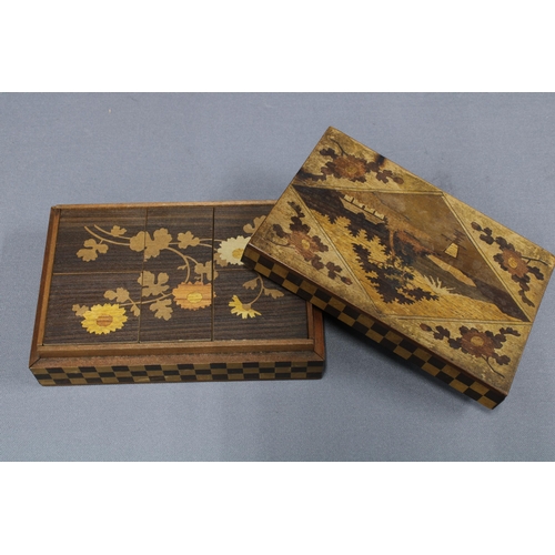 174 - WWI brass Christmas tin, Japanese inlaid box and an early 20th century Jakar ruler (3)