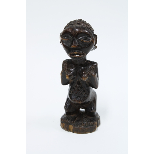 55 - Luba / Hemba wooden female figure, 19cm high