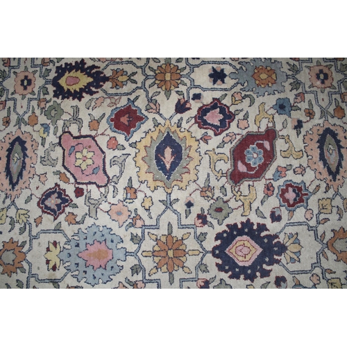 330 - Eastern rug, ivory field with foliate pattern, 370 x 288cm