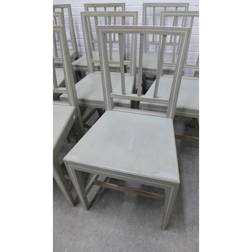 336 - Set of twelve grey painted side chairs, 87 x 48 x 41cm (12)