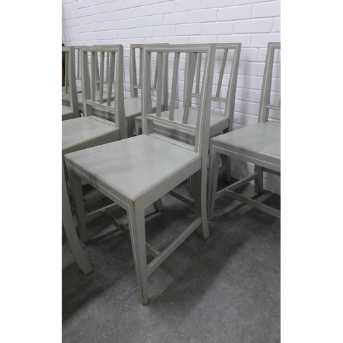 336 - Set of twelve grey painted side chairs, 87 x 48 x 41cm (12)