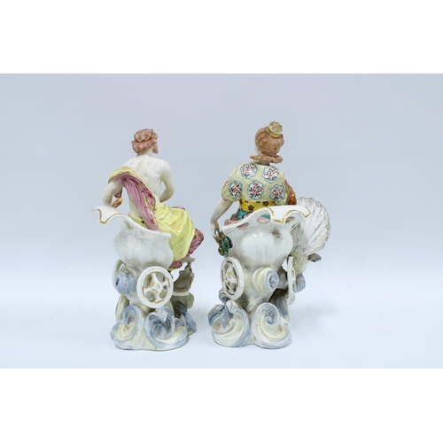 176 - 19th century Continental porcelain figures Neptune & Juno, (a/f) (2) 27cm.