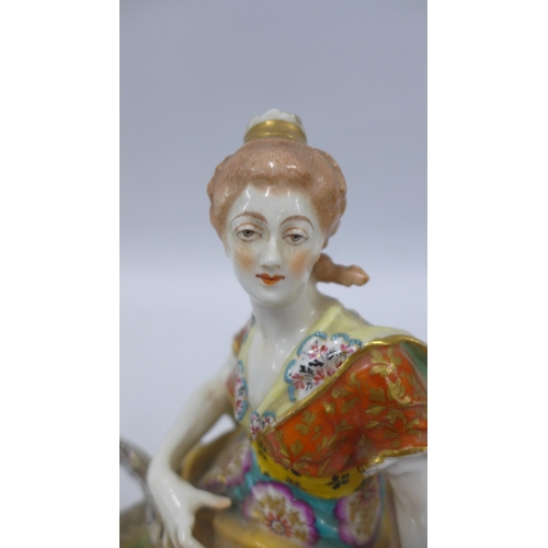 176 - 19th century Continental porcelain figures Neptune & Juno, (a/f) (2) 27cm.