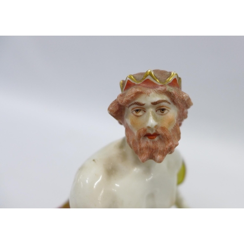 176 - 19th century Continental porcelain figures Neptune & Juno, (a/f) (2) 27cm.