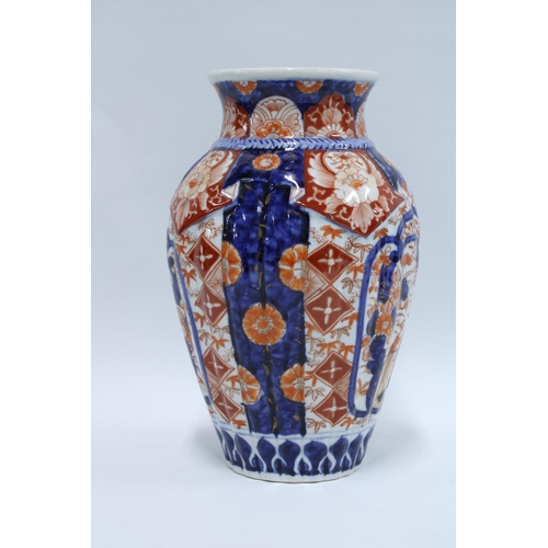 183 - Chinese Imari vase of lobed baluster form, 25cm.