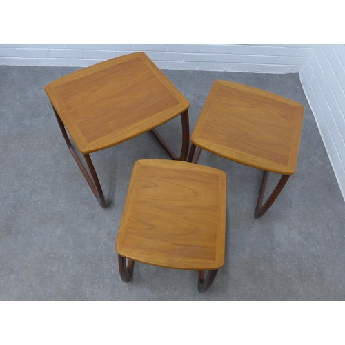 203 - Parker Knoll teak nest of three tables 52 x 52 x 48cm  (3)