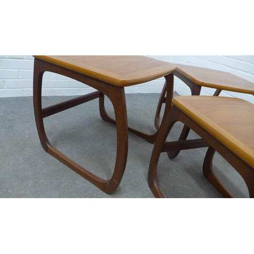 203 - Parker Knoll teak nest of three tables 52 x 52 x 48cm  (3)