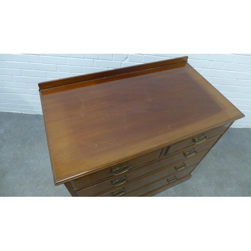 209 - Mahogany ledgeback chest with two short and three graduating long drawers, John Taylor & Sons, 96 x ... 