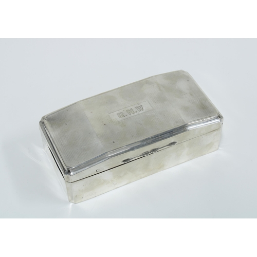 22 - Edwardian silver table cigarette box, Chester 1904, 17.5cm long