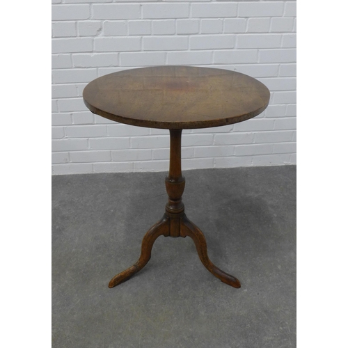 220 - 19th century mahogany tilt top pedestal tripod table, 71 x 56cm