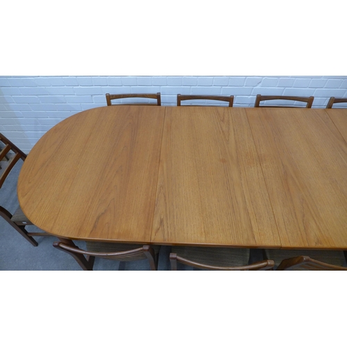 223 - Nils Jonsson extending teak dining table, with stamped marks for Troeds Bra Bohag, 155cm closed, wit... 