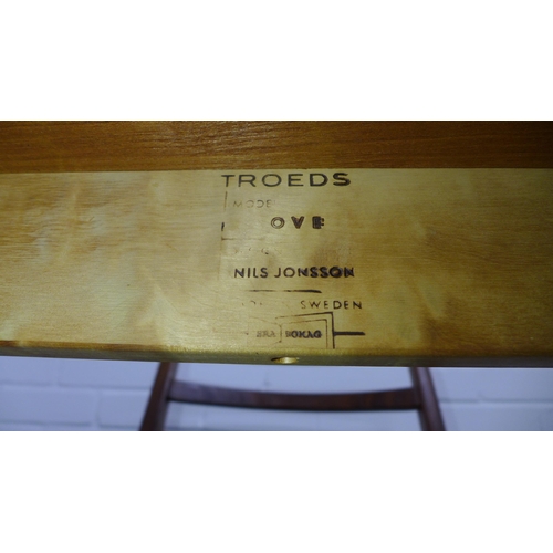 223 - Nils Jonsson extending teak dining table, with stamped marks for Troeds Bra Bohag, 155cm closed, wit... 