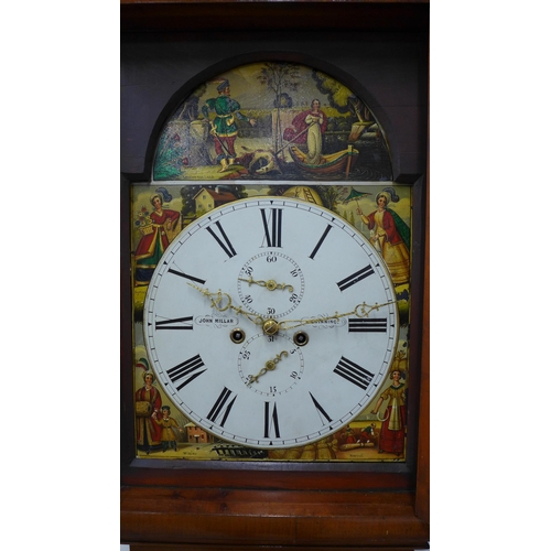 241 - Scottish early 19th century mahogany longcase clock, by John Miller of Kilwinning, Lady of the Lake ... 