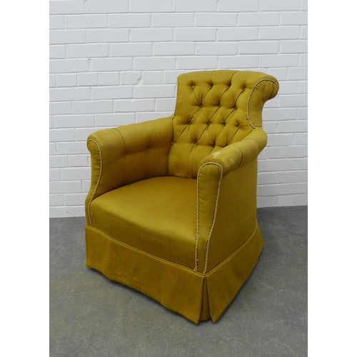 242 - Early 20th century button back armchair , 84 x 72 x 52cm