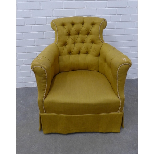 242 - Early 20th century button back armchair , 84 x 72 x 52cm