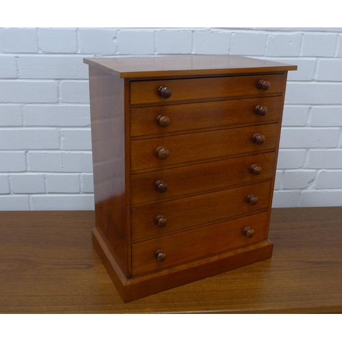 243 - Rowland Ward mahogany specimen chest with six graduating long drawers, with bun handles, 46 x 38 x 2... 