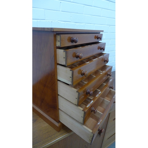 243 - Rowland Ward mahogany specimen chest with six graduating long drawers, with bun handles, 46 x 38 x 2... 