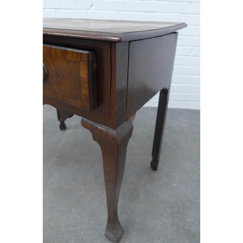 251 - Walnut low boy with single drawer, raised on cabriole legs,  (A/F) 71 x 80 x 51cm.