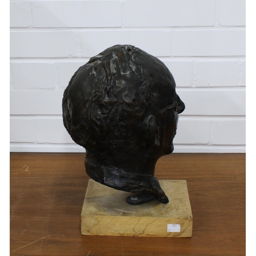 289 - Edward Eade bronze bust of Clifford Curzon, unsigned, on a wooden base