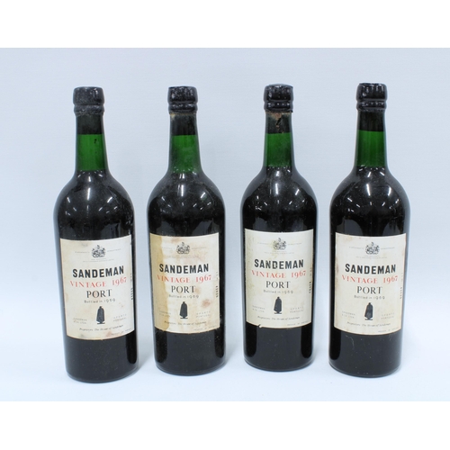 301 - Sandeman vintage 1967 port, bottled in 1969 (4)