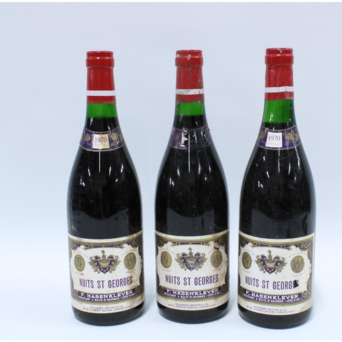 302 - Nuits St Georges, 1970, three bottles (3)