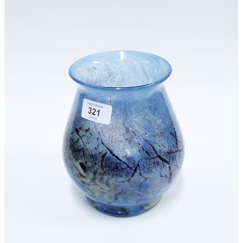 321 - Early 20th century blue art glass vase, 17cm