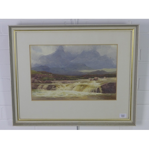 333 - George Drummond Fish (1876-1938), Highland Loch scene, watercolour, signed, framed under glass, 44 x... 