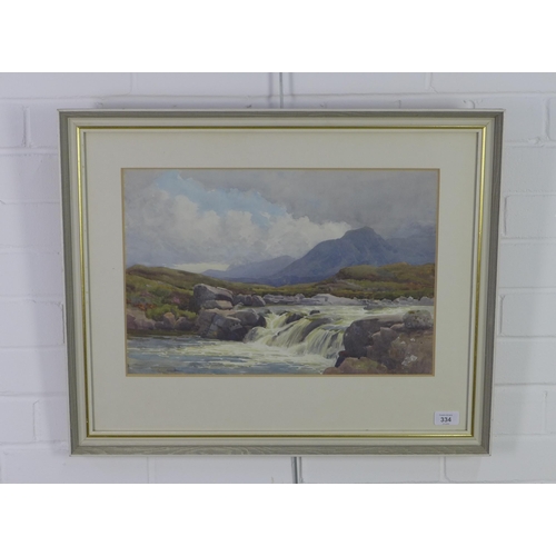 334 - George Drummond Fish (1876-1938), Highland Loch scene, watercolour, signed, framed under glass, 47 x... 