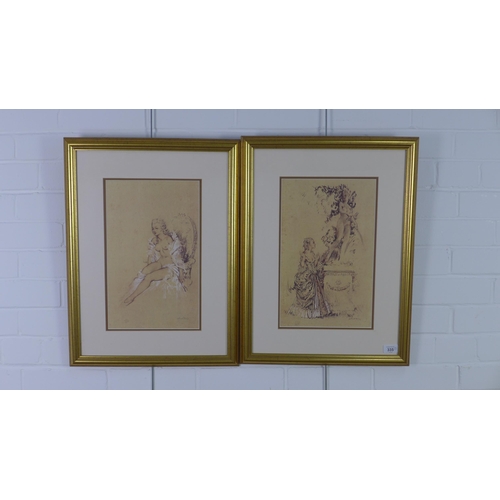 335 - Pair of Russel Flint prints, framed under glass, 44 x 59cm (2)