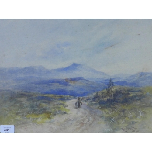 341 - Arthur Harris (Scottish (fl.1890-1919) Highland scene, watercolour, signed and dated 1895, under gla... 