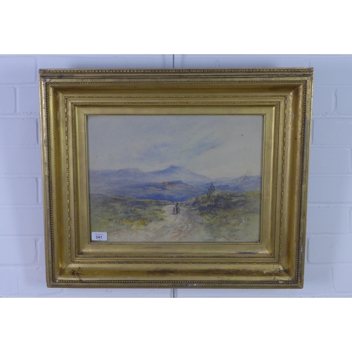 341 - Arthur Harris (Scottish (fl.1890-1919) Highland scene, watercolour, signed and dated 1895, under gla... 