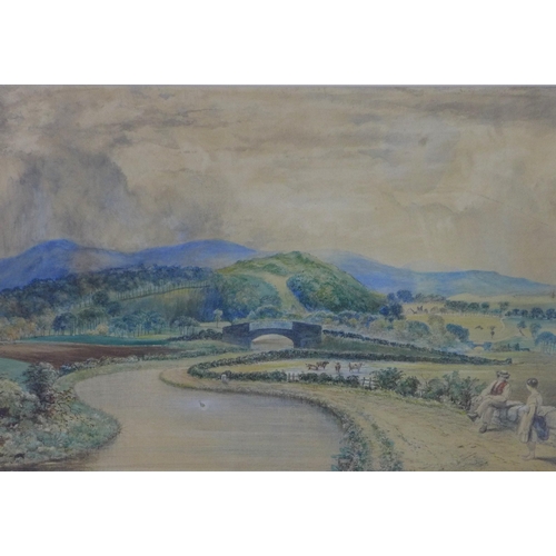 342 - 19th century watercolour, framed under glass, 48 x 33cm