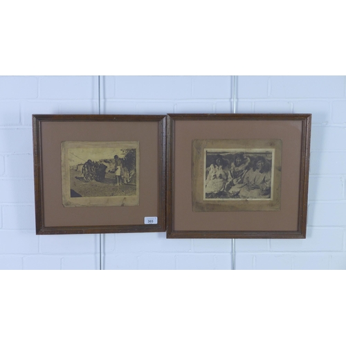 365 - Two early 20th century black and white photographic images of North Americans, one with pencil inscr... 